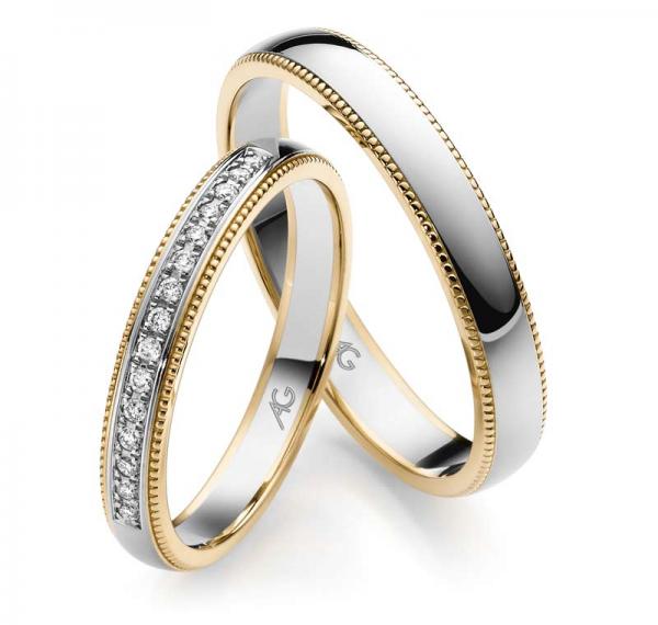 Trauringe Weiss-Gelbgold von Gerstner 4/28835/3