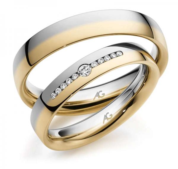 Trauringe Weiss-Gelbgold von Gerstner 28832/4.5