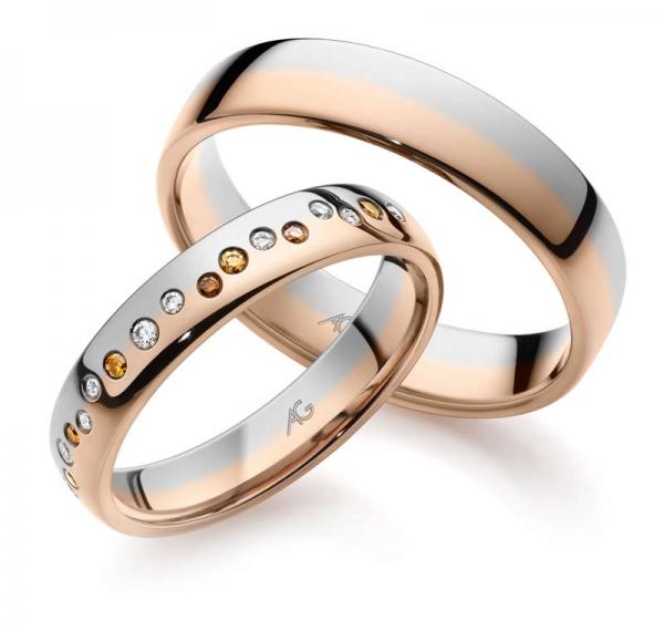 Trauringe Weiss-Rotgold von Gerstner 4/28831/4 + 28831/5