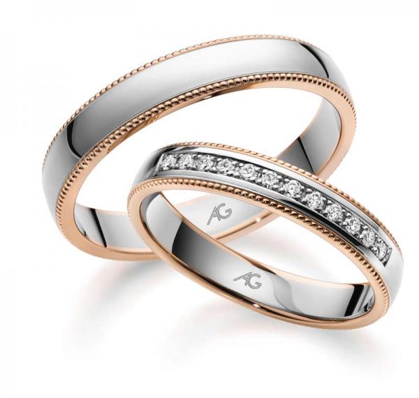Trauringe Weiss-Rotgold von Gerstner 28835/3.5