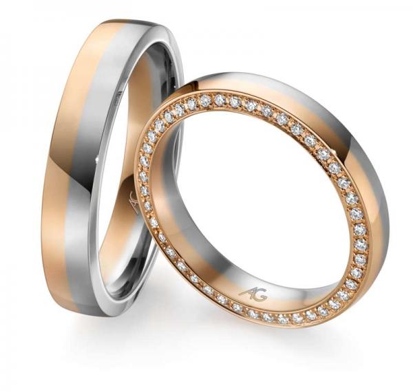 Trauringe Weiss-Rotgold von Gerstner 28843/4.7