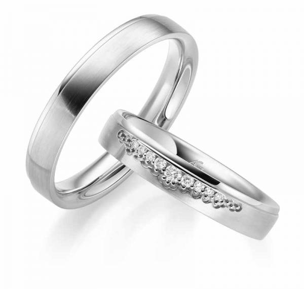 Trauringe Weissgold von Gerstner 31117/4 + 4/31117/4