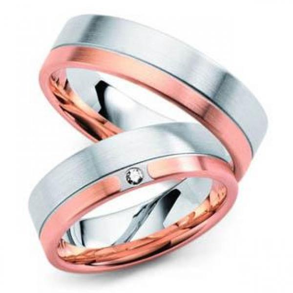 Trauringe Weiss-Rotgold von Fischer 05 01311/060