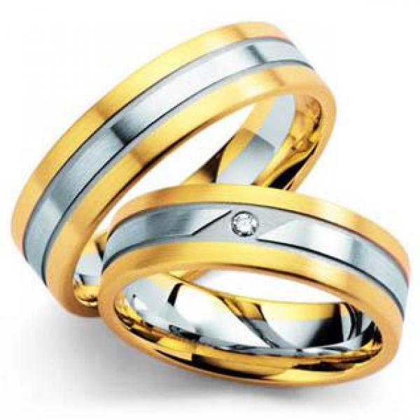 Trauringe Weiss-Gelbgold von Fischer 05 01312/060