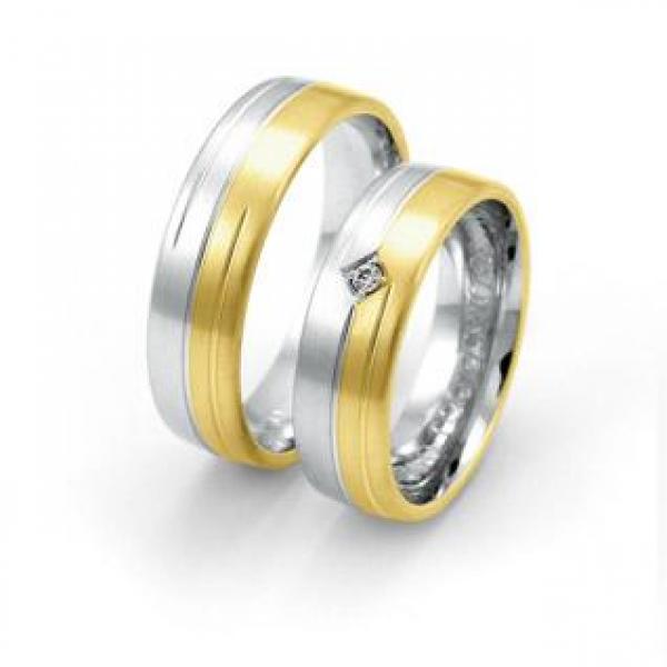 Trauringe Weiss-Gelbgold von Fischer 05 01556/060