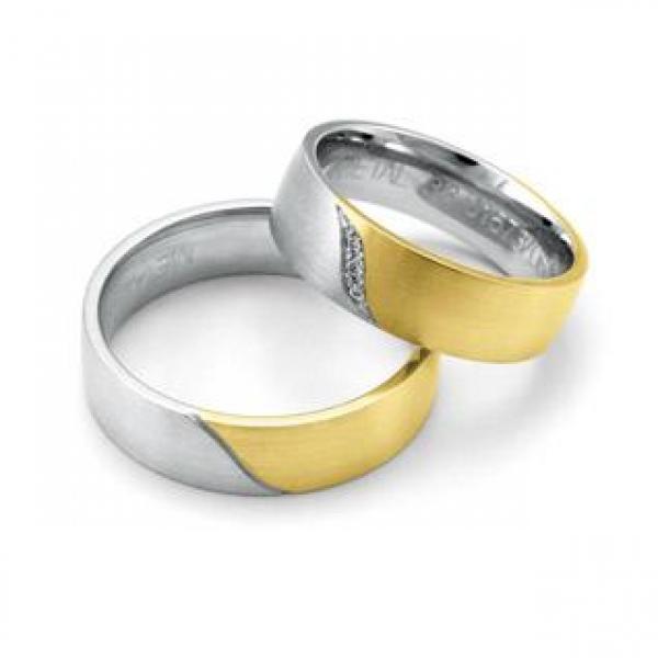 Trauringe Weiss-Gelbgold von Fischer 05 01573/060