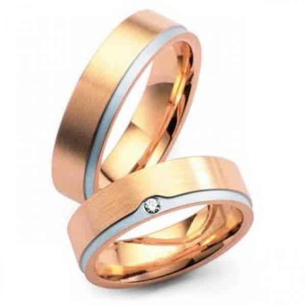 Trauringe Weiss-Rosegold von Fischer 05 01589/060