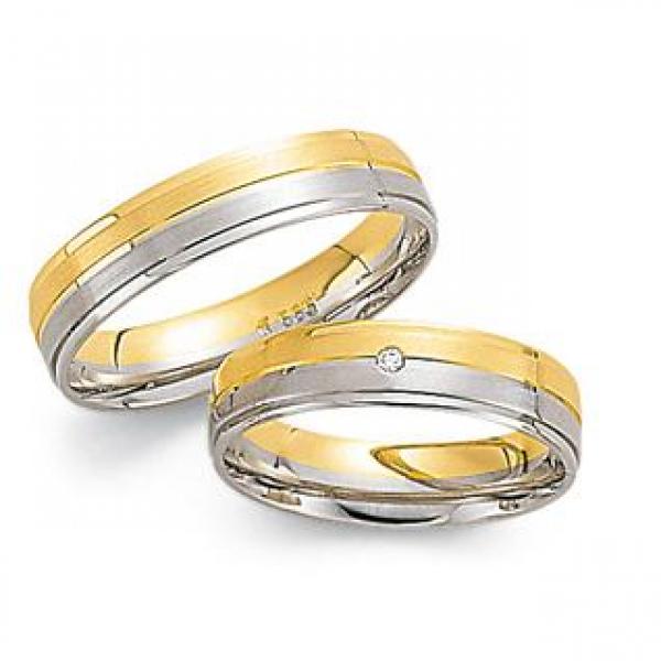 Trauringe Weiss-Gelbgold von Fischer 05 05167/050