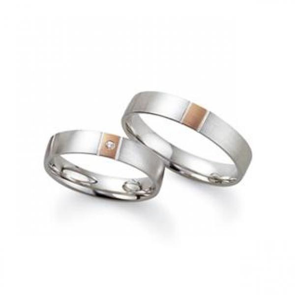 Trauringe Weiss-Rotgold von Fischer 05 05221/040