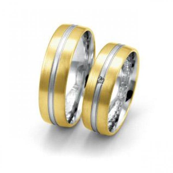 Trauringe Weiss-Gelbgold von Fischer 05 05368/060