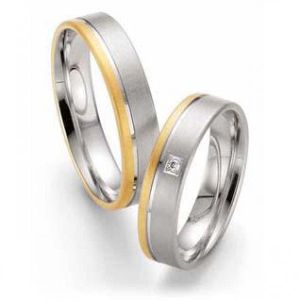 Trauringe Weiss-Gelbgold von Fischer 05 05454/050