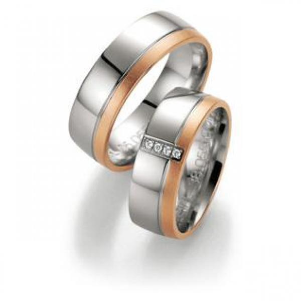 Trauringe Weiss-Rosegold von Fischer 05 05510/070