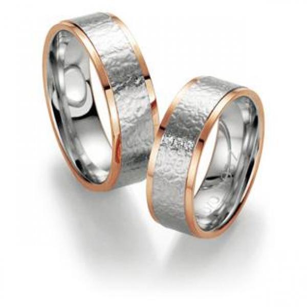 Trauringe Weiss-Rotgold von Fischer 05 05562/070