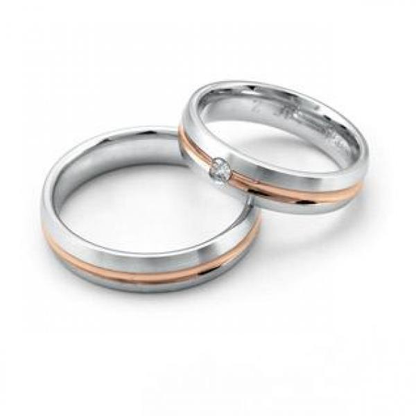 Trauringe Weiss-Rotgold von Fischer 05 01583/050
