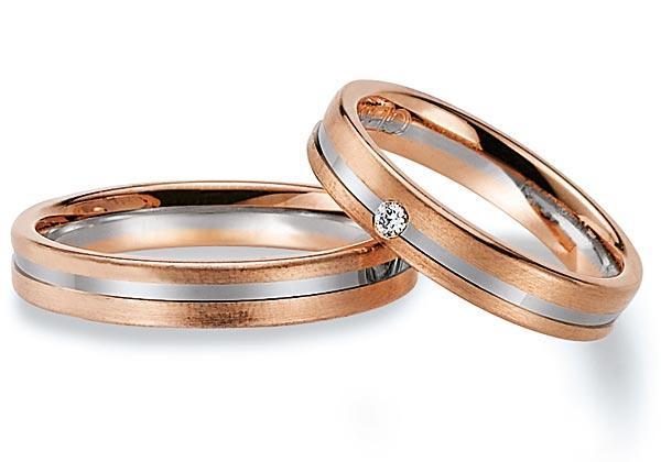 Trauringe Weiss-Rotgold von Gerstner 4/20351/4 + 20351/4
