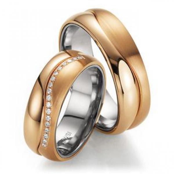 Trauringe Weiss-Rosegold von Fischer 05 07158/068