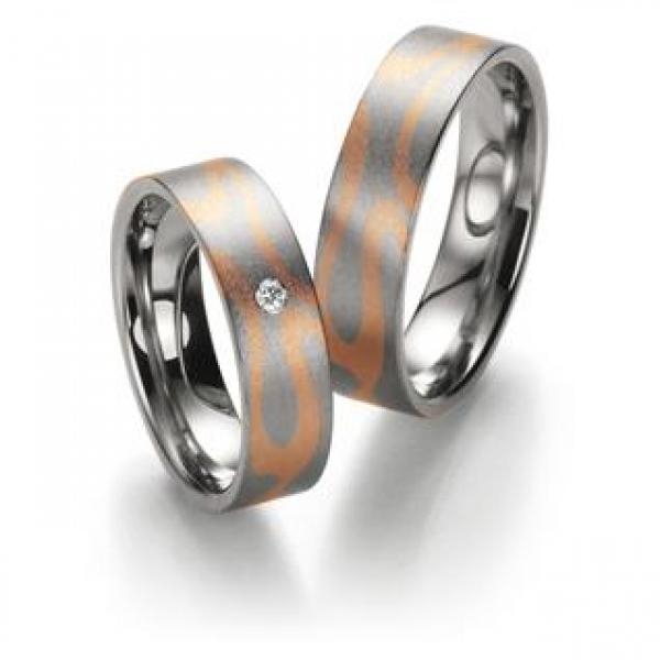 Trauringe Weiss-Rotgold von Fischer 05 07166/060