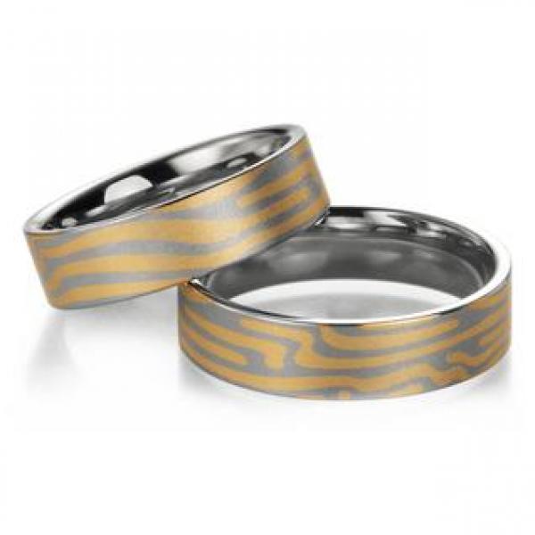 Trauringe Weiss-Gelbgold von Fischer 05 07168/060