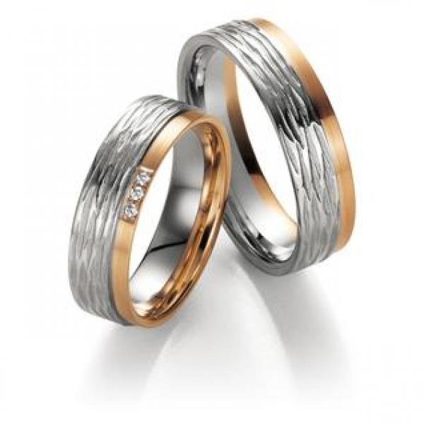 Trauringe Weiss-Rosegold von Fischer 05 07170/060