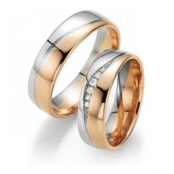 Trauringe Weiss-Rotgold von Fischer 05 07194-060