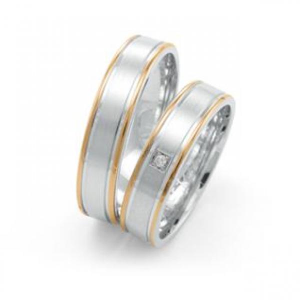 Trauringe Weiss-Rosegold von Fischer 05 07222/050