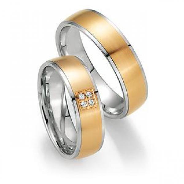 Trauringe Weiss-Rosegold von Fischer 05 07247/060