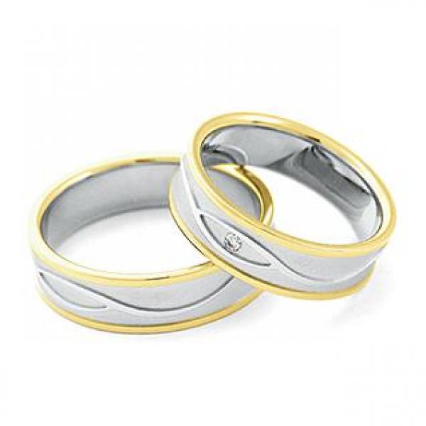 Trauringe Weiss-Gelbgold von Fischer 05 07352/060