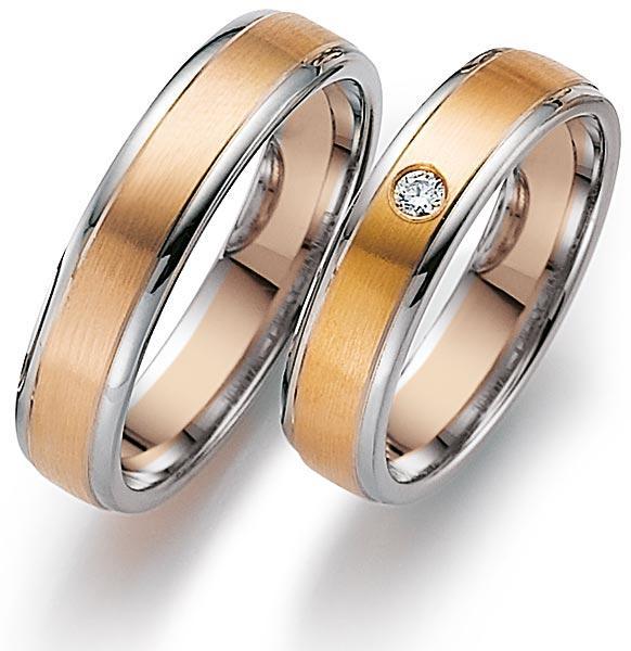 Trauringe Weiss-Rosegold von Gerstner 4/20141/5 + 20141/5