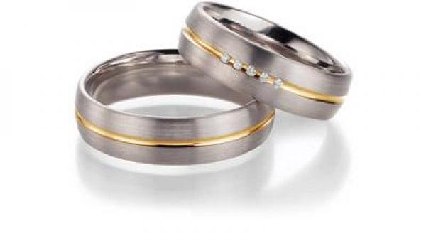 Trauringe Weiss-Rosegold von Fischer 20 10120/060