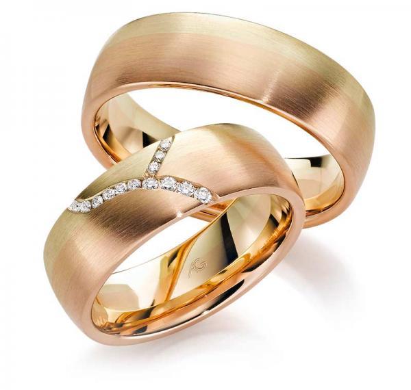 Trauringe Tricolour von Gerstner 4/28603/7 + 28603/7