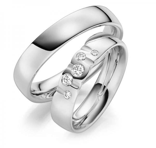 Trauringe Weissgold von Gerstner 4/28627/5 + 28627/5