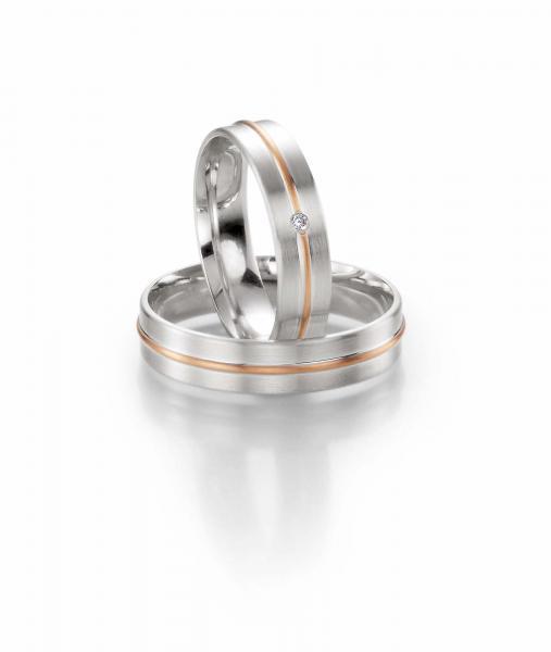 Trauringe Weiss-Rotgold von Fischer 05 05422/050