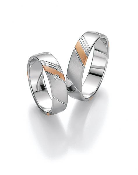 Trauringe Weiss-Rotgold von Fischer 05 07150/055