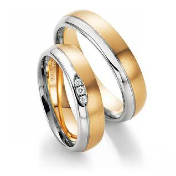 Trauringe Weiss-Rotgold von Fischer 05 07465/055