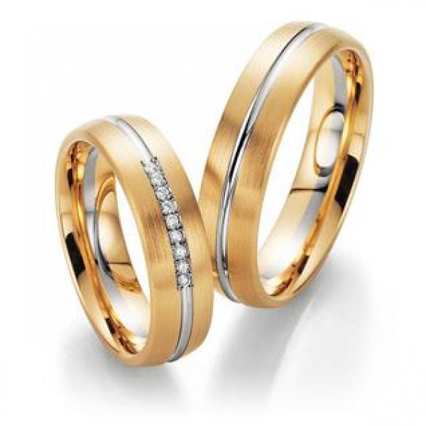 Trauringe Weiss-Rosegold von Fischer 05 07466/055