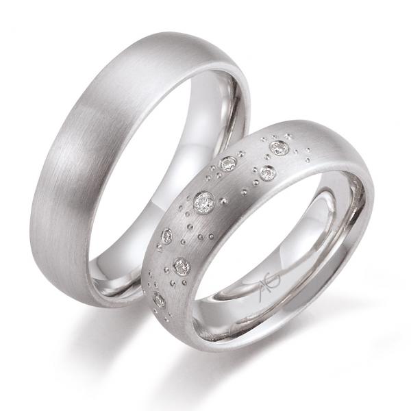 Trauringe Weissgold von Gerstner 4/28468/6 + 28468/6