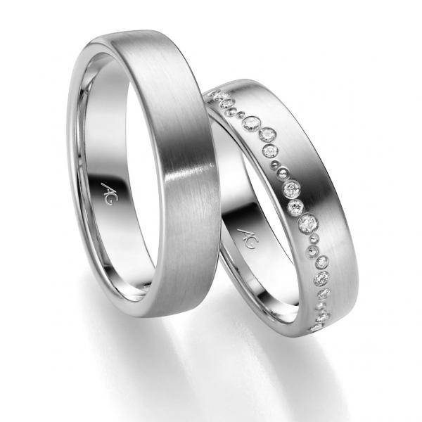 Trauringe Weissgold von Gerstner 4/28763/5 + 28763/5