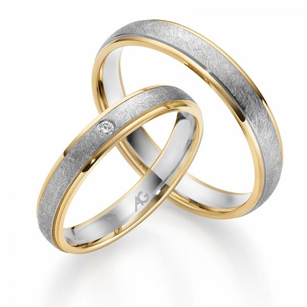 Trauringe Weiss-Gelbgold von Gerstner 4/28770/3.5