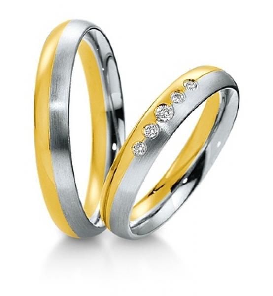 Trauringe Weiss-Gelbgold von Breuning 48 040430 / 48 040440