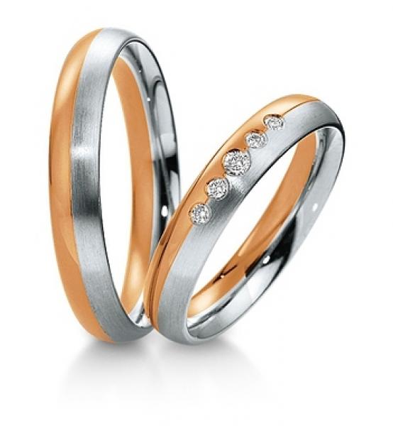 Trauringe Weiss-Gelbgold von Breuning 48 040430 / 48 040440