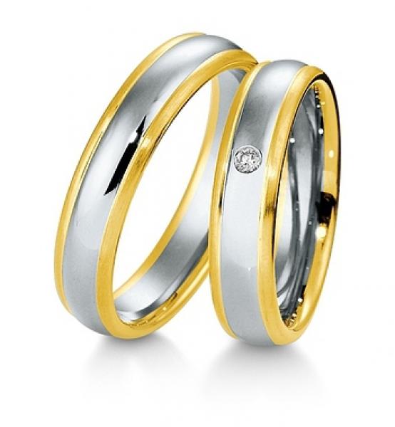 Trauringe Weiss-Gelbgold von Breuning 48 040610 / 48 040620