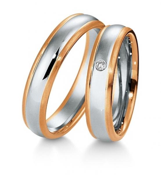 Trauringe Weiss-Gelbgold von Breuning 48 040610 / 48 040620