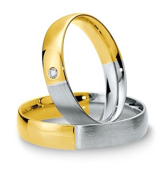 Trauringe Weiss-Gelbgold von Breuning 48 040650 / 48 040660