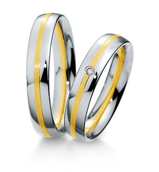 Trauringe Weiss-Rotgold von Breuning 48 040690 / 48 040700