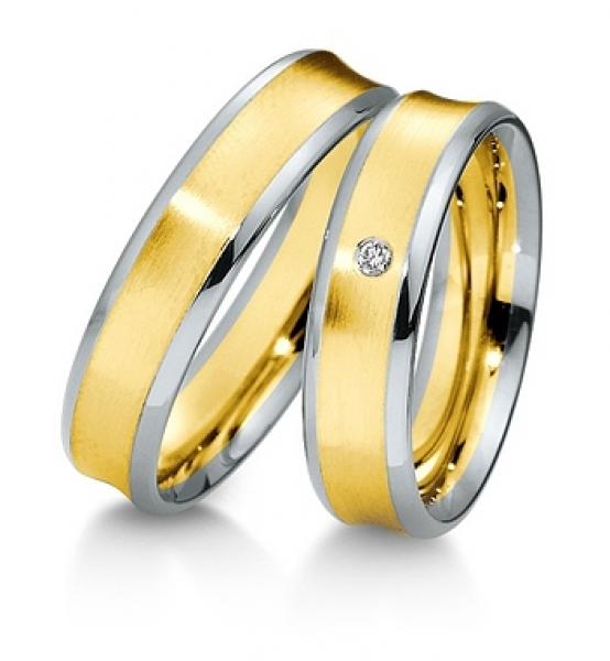 Trauringe Weiss-Rotgold von Breuning 48 040730 / 48 040740