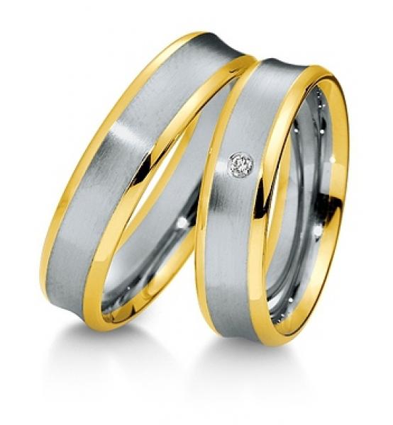 Trauringe Weiss-Rotgold von Breuning 48 040730 / 48 040740