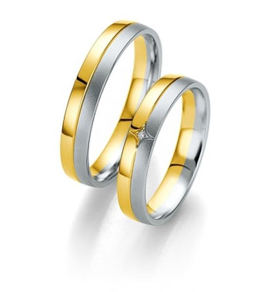 Trauringe Weiss-Rotgold von Breuning 48/07099 + 48/07100