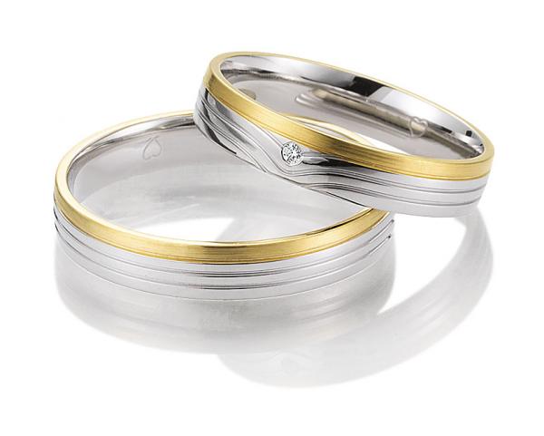 Trauringe Weiss-Gelbgold von Breuning 48/07101+ 48/07102