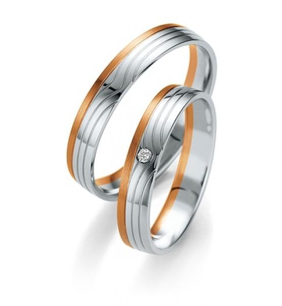 Trauringe Weiss-Gelbgold von Breuning 48/07101+ 48/07102