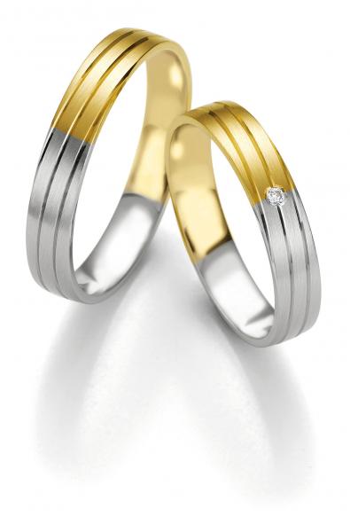 Trauringe Weiss-Gelbgold von Breuning 48/07103+ 48/07104